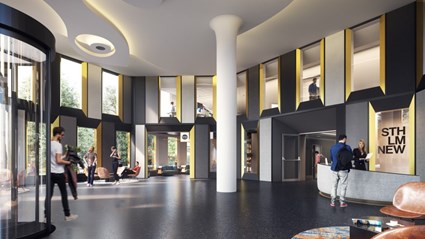Byggnaden är planerad för att skapa möten mellan människorna i huset.