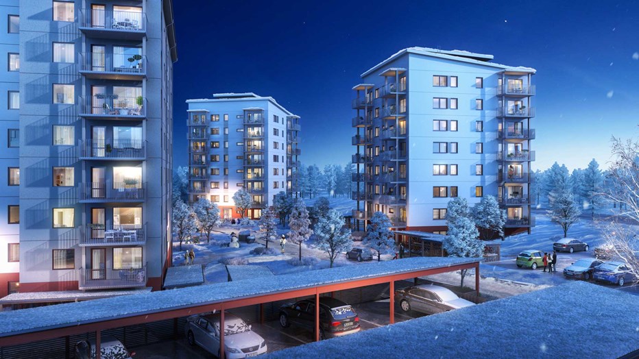 Tallåsen är en ny hållbar stadsdel i Östersund. Bild: Östersundshem Tallåsen är en ny hållbar stadsdel i Östersund. Bild: Östersundshem