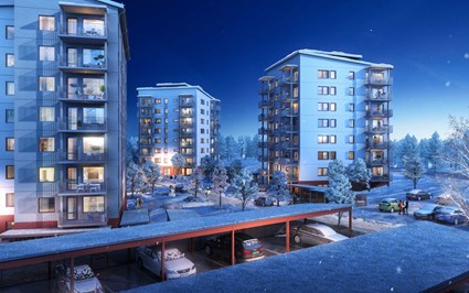 Tallåsen är en ny hållbar stadsdel i Östersund. Bild: Östersundshem