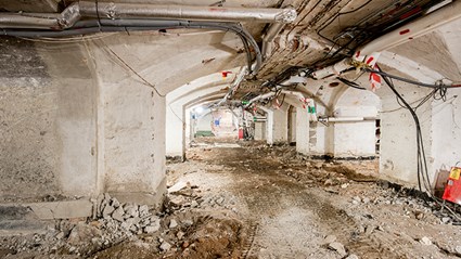 Golvet i källarplanet sänks så vi kan skapa nya publika ytor. Foto: Urban Jörén