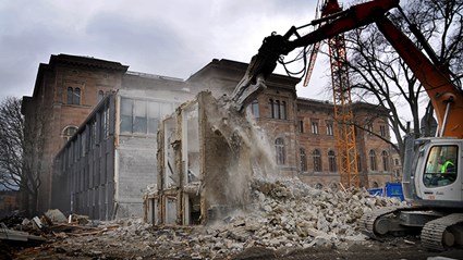 Tolv meter av Annexet revs för att ge plats åt inlastningshuset. Foto: Urban Jörén