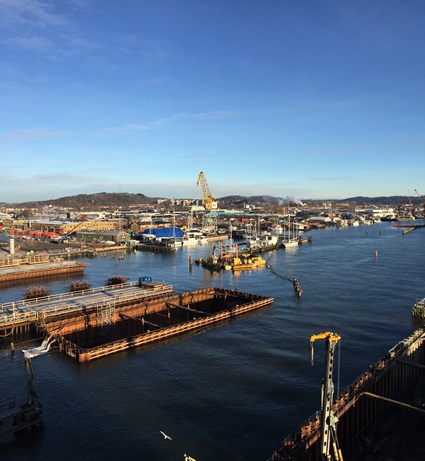 Projektet är tekniskt utmanande och vi har behövt påla oss ner 110 meter för att nå berg.