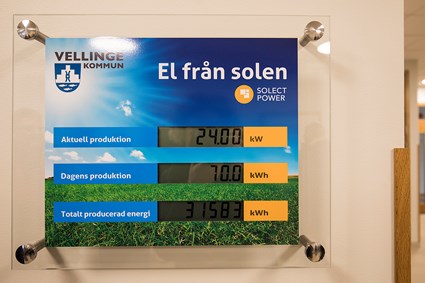 Solcellerna på taket ger 210 000 kilowattimmar el. Fotograf: Jesper Landby/Kristall kommunikation.