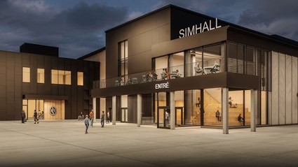 Simhallen blir en central mötesplats i området.