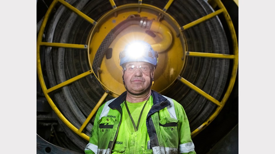 Frank Ollas är maskinansvarig i Skanskas tunnelbanebygge i Nacka.