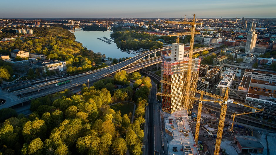 Vy över bygget av Sthlm01. 