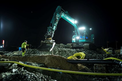 Arbetet pågick dygnet runt under påskhelgen.