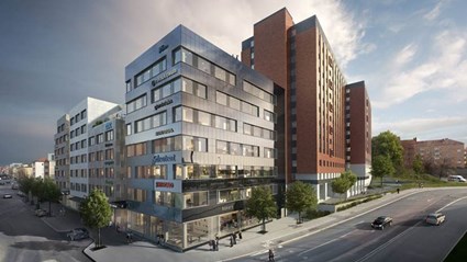Byggnaderna kommer inrymma kontor och ett antal garageplan i hus 3.