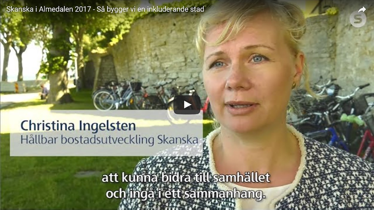 Så bygger vi en inkluderande stad. Som byggherre har Skanska ett handlingsutrymme att göra skillnad. Film med Christina Ingelsten hur Skanska arbetar med mångfald och inkludering.