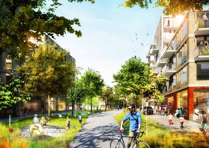En grön slinga knyter samman Täby Park.