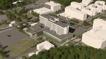 Projektet omfattar cirka 11 000 kvm nybyggnad och 4 000 kvm ombyggnad