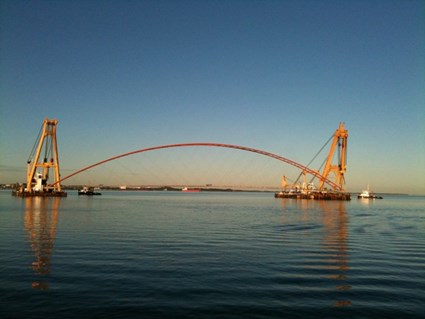 Brandangersundet bridge during transport