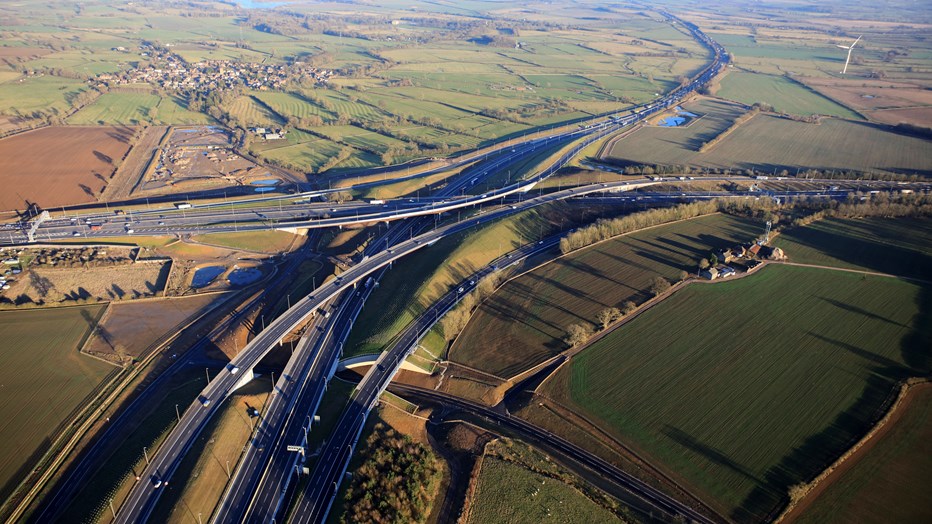 M1 Junction 19 looking east M1 Junction 19 looking east