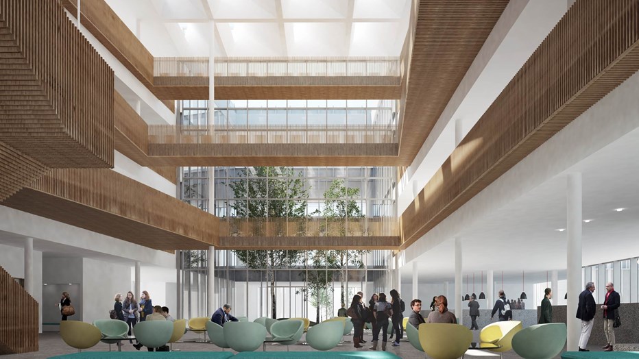 Campus kommer inhysa omkring 500 kontorsplatser, 16 laboratorier och verkstäder. Bild: Henning Larsen Architects/COBE/SLA Campus kommer inhysa omkring 500 kontorsplatser, 16 laboratorier och verkstäder. Bild: Henning Larsen Architects/COBE/SLA