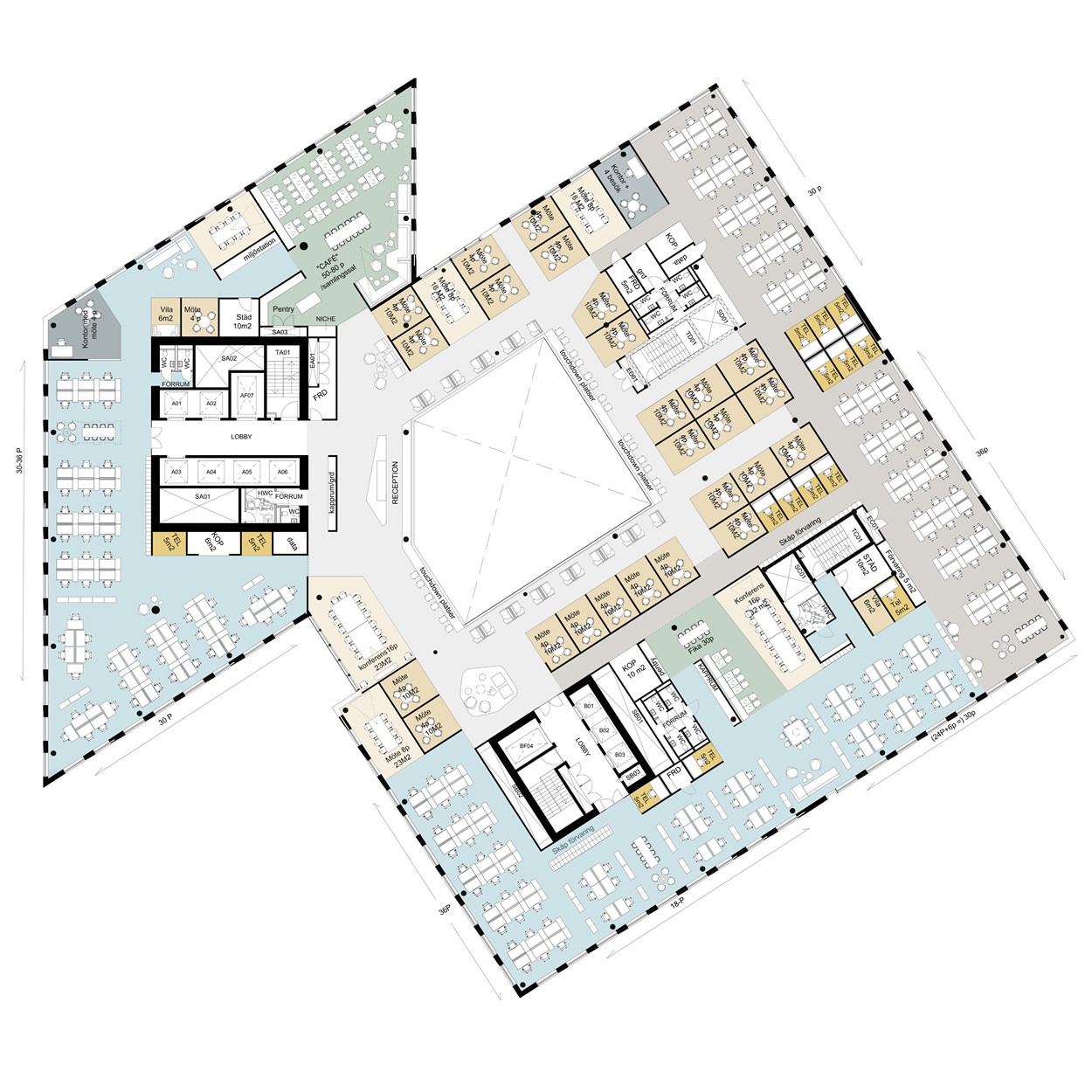 Citygate, ritning lågplan 4-7