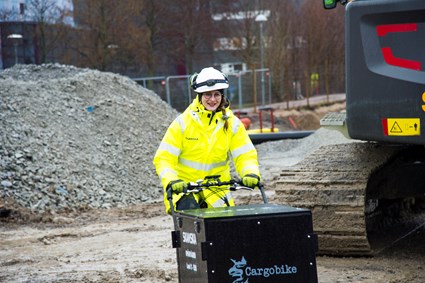 The project was green and employees often took the bicycle to different parts of the workplace. Photo: Kristina Strand Larsson, Lund Municipality.
