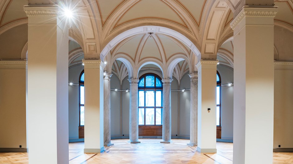 Salarna på Nationalmuseum i Stockholm är omnsorgsfullt renoverade på detaljnivå.