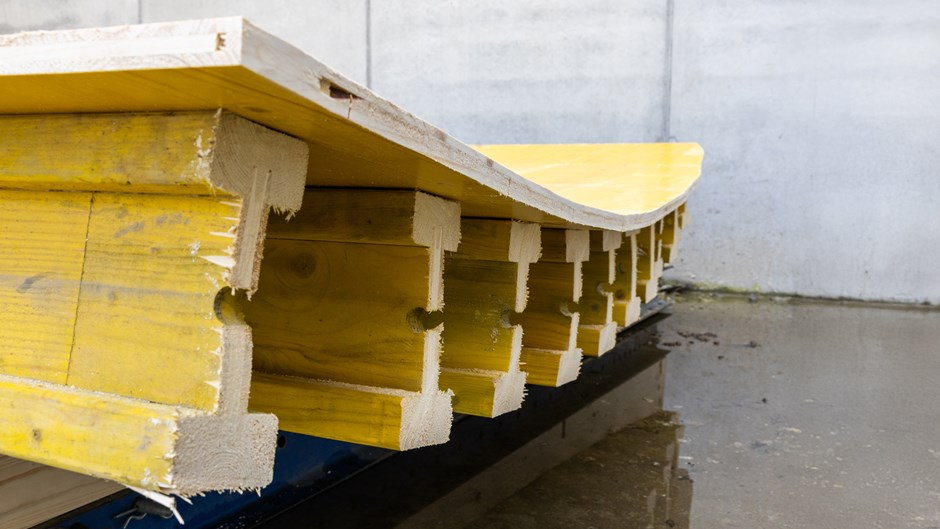 En gjutform tillverkad i plywood.
