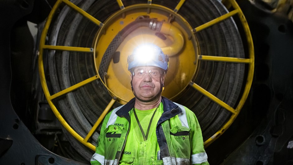 Frank Ollas är maskinansvarig i Skanskas tunnelbanebygge i Nacka.