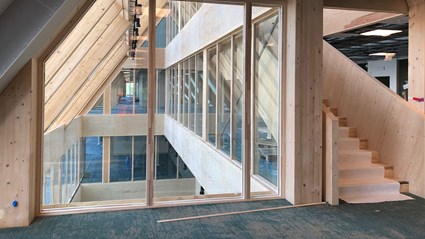 Wood has many environmental benefits as a building material as it is fully renewable and binds carbon dioxide. Photo: Växjö Municipality