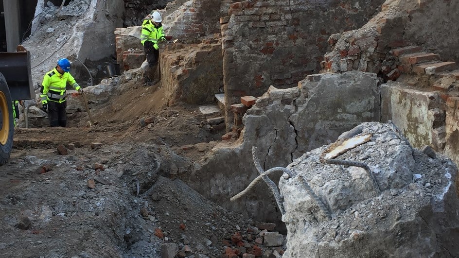 Arkeologiutgrävningar på Katarinavägen oktober 2016.