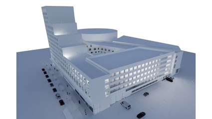 Det nya hotellet får ett attraktivt och centralt läge alldeles intill stadshuset vid torget i nya Kiruna centrum.