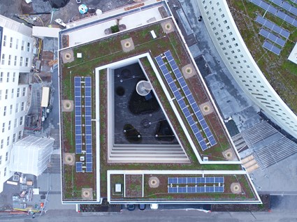 There are solar cells on the roof.