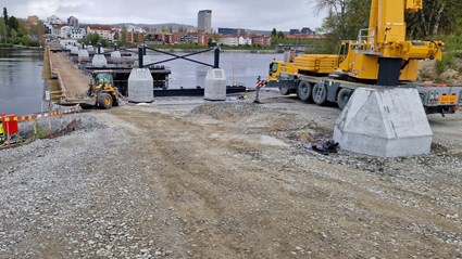 Arbetet vid Skellefteälvens södra strand.