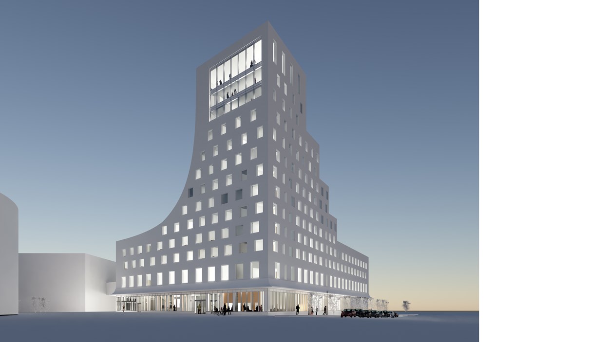Nya hotellbyggnaden i Kiruna är inspirerad av Kebnekaise och har både en mjuk och en taggig sida – precis som Sveriges högsta berg.