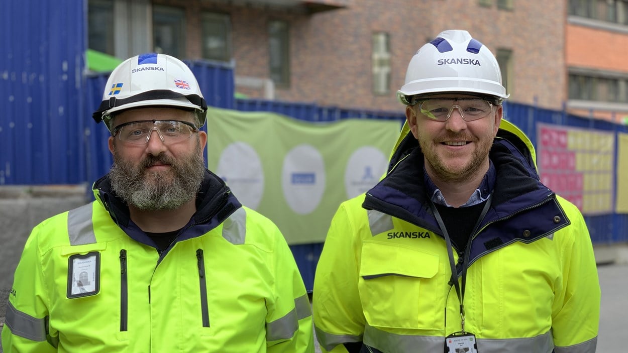 Steve och Joel från Storbritannien valde att jobba kvar för Skanska i Sverige.