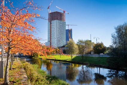 Citygate har nått sin fulla höjd på 144 meter. Kontorshuset med de 36 våningarna är inflyttningsklart hösten 2022.