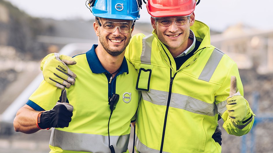 Bild på projektledarna Uwe från Volvo CE och Andreas från Skanska
