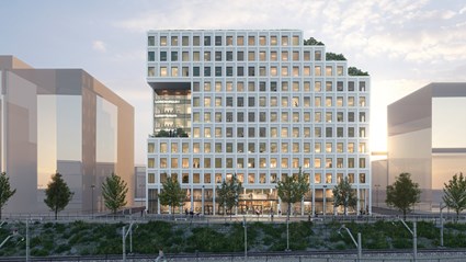 Hyllie Terrace's minimalist façade has been chosen because it leaves a small imprint.