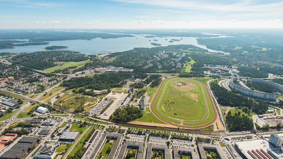 Täby Park is built around the former horse racing track in Täby.
