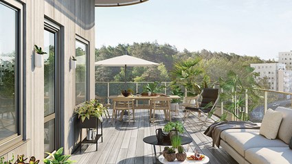 The balconies are spacious.