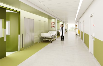 Byggnaden är mycket komplex innehåller omfattande medicinteknisk utrustning och avancerade tekniska installationer. Foto Anders Bobert