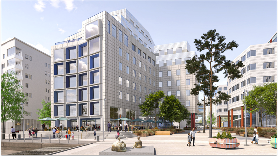 Skissbild av Signalhuset i Marievik som ska byggas om av Skanska.