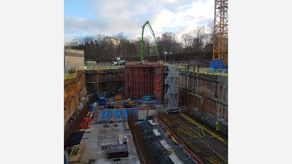 Gjutning på plats för kraftstationen i Mårtensdal. Gjutning på plats för kraftstationen i Mårtensdal.