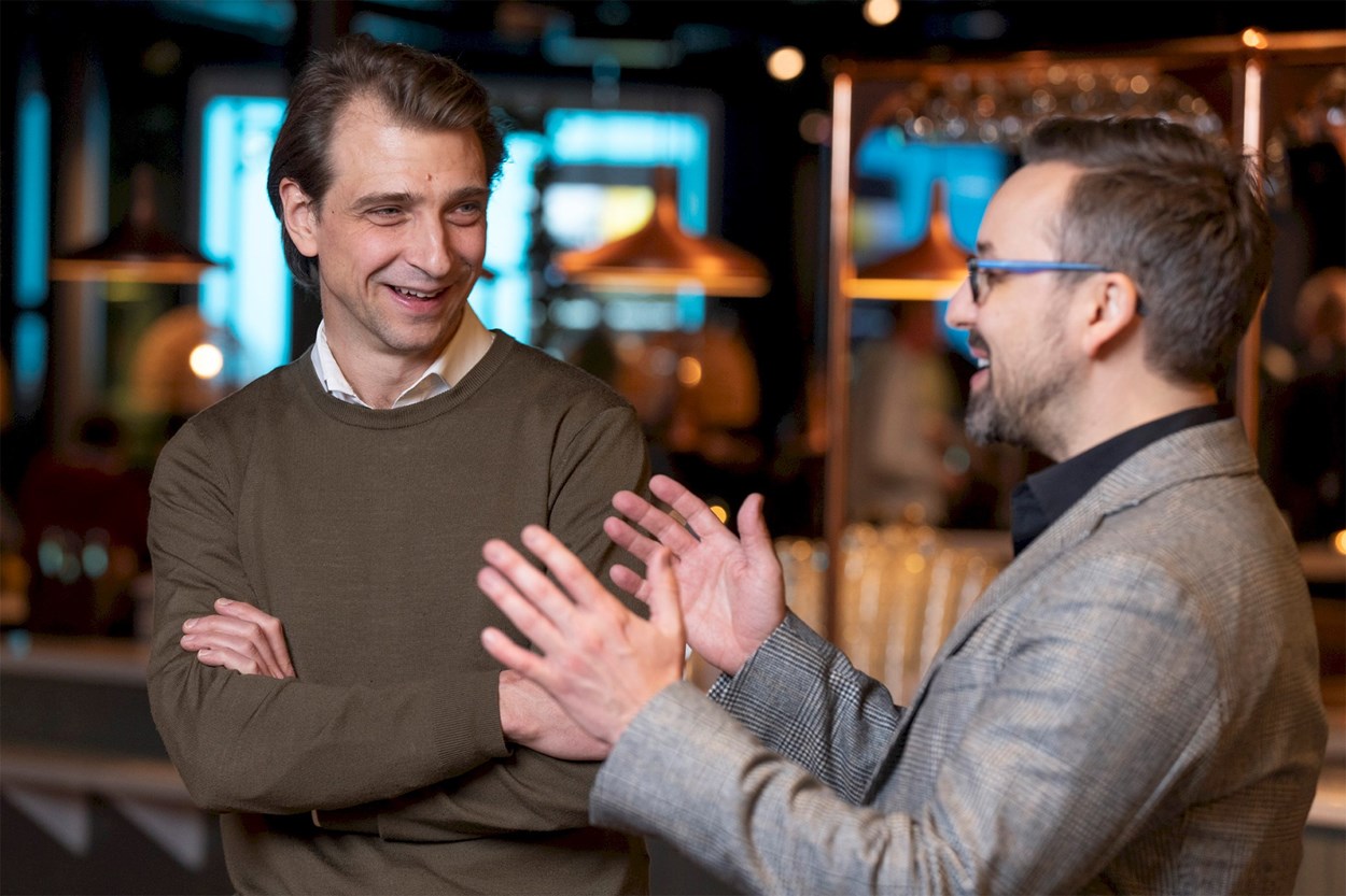 Henrik Ahnström, Skanska och Roger Tofft, PropTech Sweden vid lanseringen av PropTech Championship.