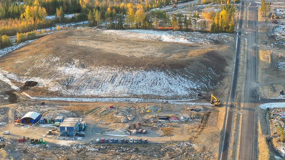 Vy över Hammarängens industriområde i Skellefteå.