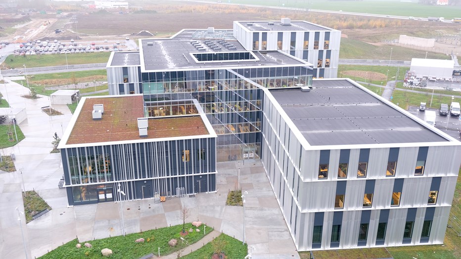 ESS Campus består av tre byggnader och invigdes i januari 2021. Foto Ulrika Hammarlund/ESS ESS Campus består av tre byggnader och invigdes i januari 2021. Foto Ulrika Hammarlund/ESS