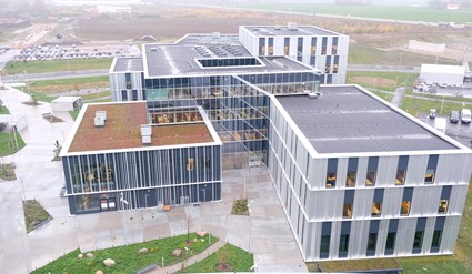 ESS Campus består av tre byggnader och invigdes i januari 2021. Foto Ulrika Hammarlund/ESS