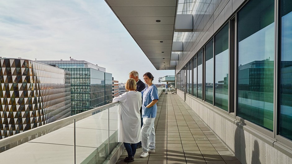 Bilden visar Nya Karolinska Sjukhuset i Stockholm.