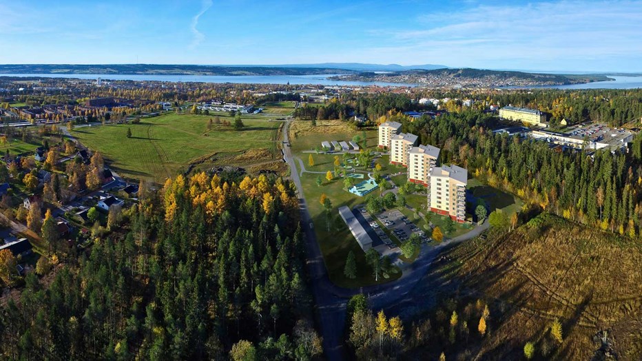 Bostadsområdet i Remonthagen har naturen och skidspår runt knuten. Bild: Östersundshem Bostadsområdet i Remonthagen har naturen och skidspår runt knuten. Bild: Östersundshem
