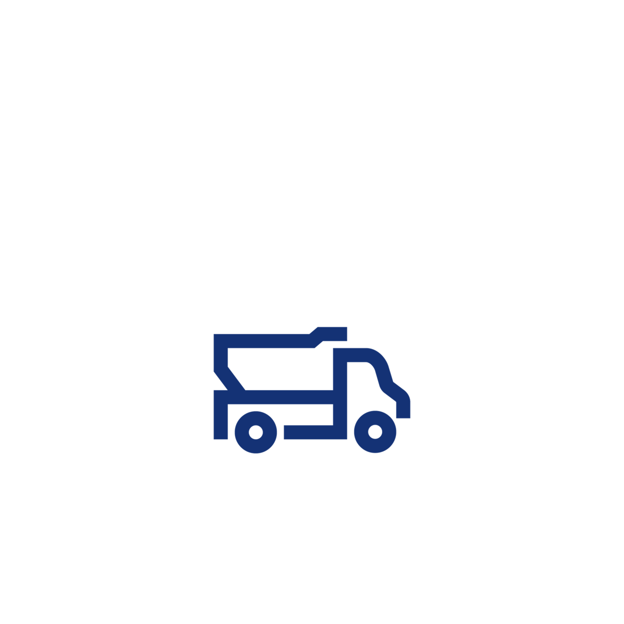 Blå ikon i form av en lastbil
