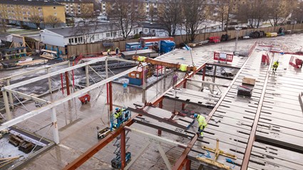 Vi har i största möjliga mån valt material med lägre klimatpåverkan, bland annat armering och betong.