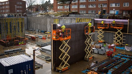 Arbetet pågick samtidigt som sjukhuset bedrev sin verksamhet. 