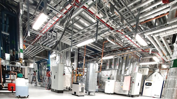 Renoverat ventilationsrum på Lab medicin, Universitetssjukhus i Lund.