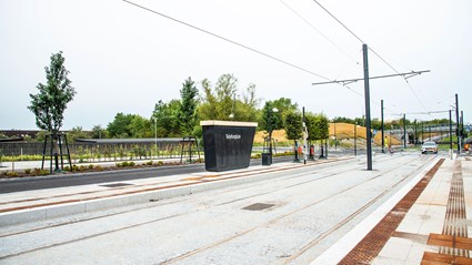 The new tramway has nine stops.